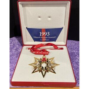Georg Jensen 1993 Star Gold 24 Karat Christmas Holiday Ornament Box Denmark‎